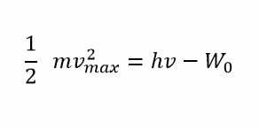 Fórmula para calcular la energía cinética de los fotoelectrones.