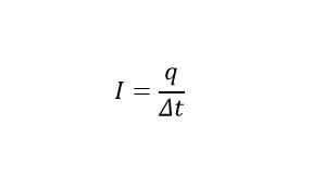 Fórmula para calcular el valor de la intensidad de la corriente eléctrica.