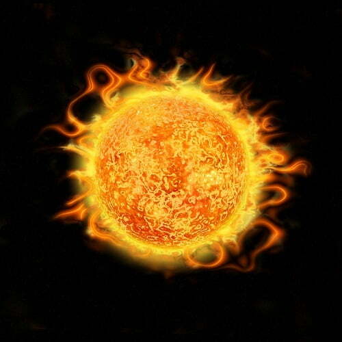 Proceso de fusión nuclear natural dentro del sol.