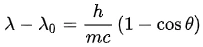 Fórmula de cambio de frecuencia de Compton