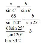 ecuación para hallar el lado b del ejemplo2